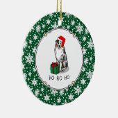 クリスマス・オーストラリア・シェパード(青メルルタン/w 1) セラミックオーナメント (右)