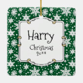 クリスマス・オーストラリア・シェパード(青メルルタン/w 1) セラミックオーナメント (裏面)