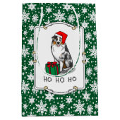 クリスマス・オーストラリア・シェパード（青メルルタン/w 1） ミディアムペーパーバッグ (正面)