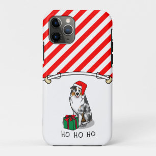 クリスマス・オーストラリア・シェパード(青メルルタン/w 1) iPhone 11 proケース