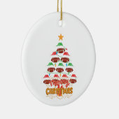 クリスマス、オーナメントクリスマスツリーラグビーボール16 セラミックオーナメント (右)