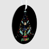 クリスマス、オーナメント医療テーマ25 Black BG オーナメント (正面)