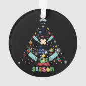 クリスマス、オーナメント医療テーマ25 Black BG オーナメント (裏面)