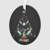 クリスマス、オーナメント医療テーマ25 Black BG オーナメント (正面)