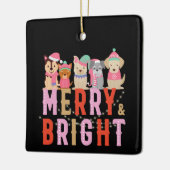 クリスマス、オーナメント07メリーとブライト セラミックオーナメント (左)