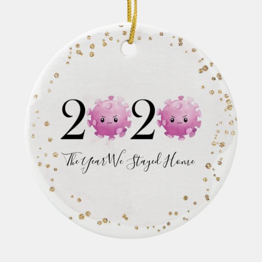 クリスマス・オーナメント2020検疫ウイルス大流行 セラミックオーナメント (正面)