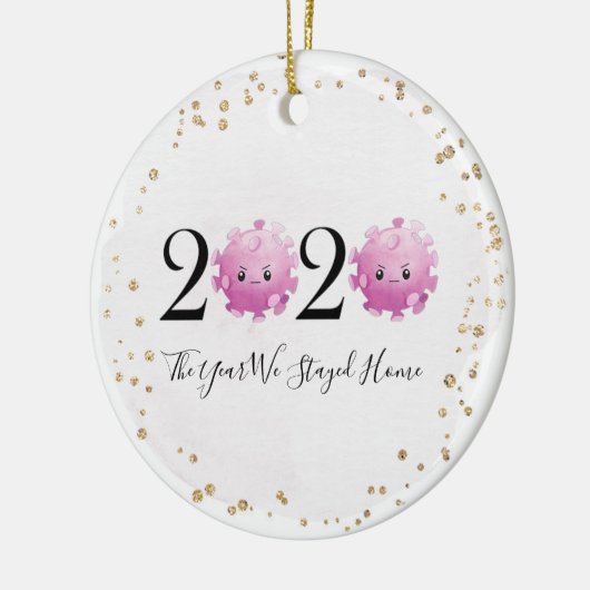 クリスマス・オーナメント2020検疫ウイルス大流行 セラミックオーナメント (左)