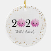 クリスマス・オーナメント2020検疫ウイルス大流行 セラミックオーナメント (裏面)