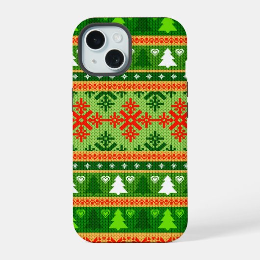 クリスマス オーナメント スタイル iPhone 15ケース (裏面)