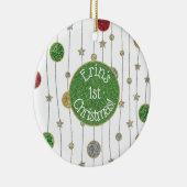 クリスマス「オーナメント&スター」オーナメントのパーソナライズ セラミックオーナメント (右)