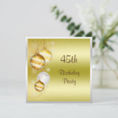 クリスマス オーナメント & スター 45歳の誕生日 招待状 (スタンド正面)
