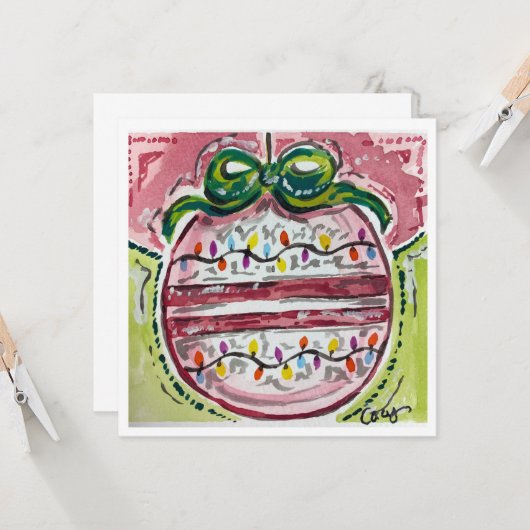 クリスマス オーナメント ホリデー カード (正面/裏面インサイチュ)