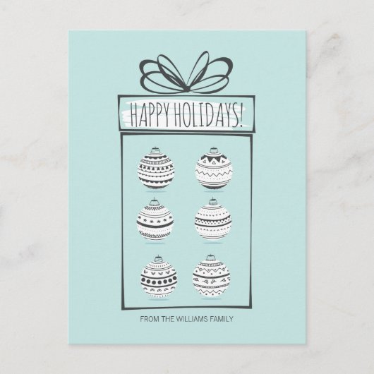 クリスマス オーナメント ホリデー ポストカード (正面)