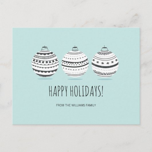 クリスマス オーナメント ホリデー ポストカード (正面)