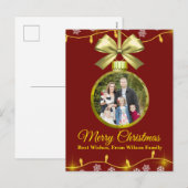 クリスマス オーナメント ホリデー 写真カード (正面/裏面)