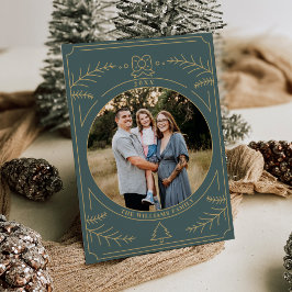 クリスマス オーナメント ライン アート フォト 招待状