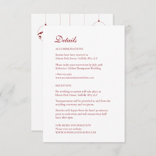 クリスマス オーナメント 冬の赤 エンクロージャーカード (正面/裏面)