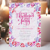 クリスマス オーナメント 水彩パターン ホリデー 招待状