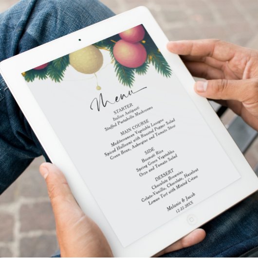 クリスマス オーナメント 結婚式 メニュー カード