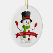 クリスマス オーナメント-雪だるま セラミックオーナメント (右)