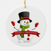 クリスマス オーナメント-雪だるま セラミックオーナメント (裏面)