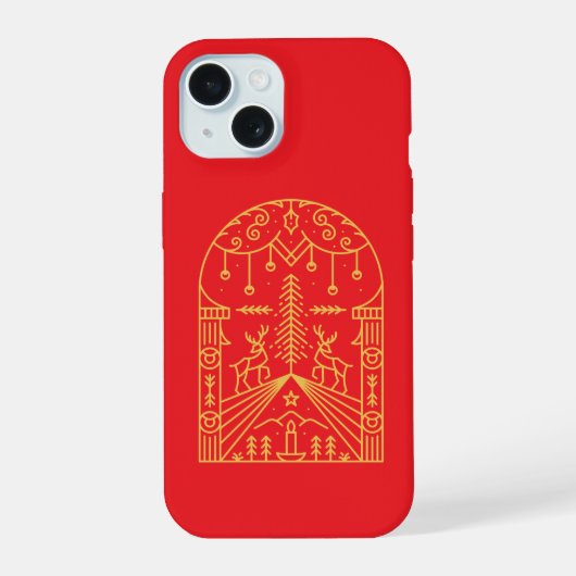 クリスマス オーナメント 1 iPhone 15ケース (裏面)