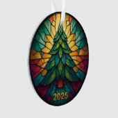 クリスマス オーナメント 2025 擬似ステンドグラス 効果 1 (正面)