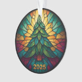 クリスマス オーナメント 2025 擬似ステンドグラス 効果 1 (正面)