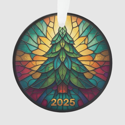 クリスマス オーナメント 2025 擬似ステンドグラス 効果 1 (正面)