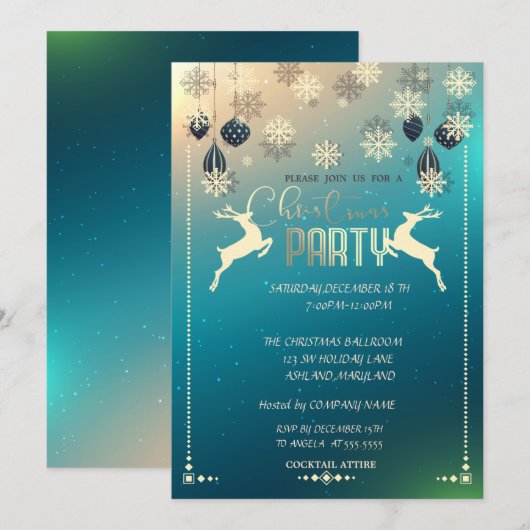 クリスマス オーナメント,Dear Company クリスマス パーティー 招待状 (正面/裏面)