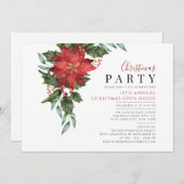 クリスマス オープンハウス パーティー 花 招待状 (正面/裏面)