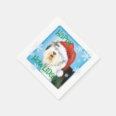 クリスマス・オールド・イングリッシュ・シープドッグ・ナプキン スタンダードカクテルナプキン (角)