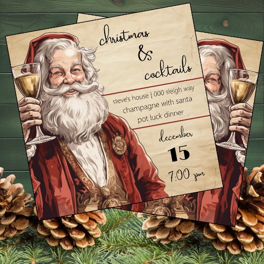 クリスマス&カクテル サンタさんとのパーティ 招待状