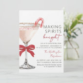 クリスマス カクテル ホリデーパーティーのご招待 招待状 (スタンド正面)