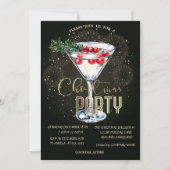 クリスマス+カクテル+花火+クリスマス+企業 招待状 (正面)