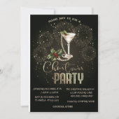 クリスマス カクテル 花火 クリスマス 会社 招待状 (正面)