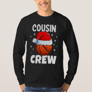 クリスマス+カズン+クルー バスケットボール パジャマ ファミリー Xmas Tシャツ