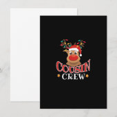 クリスマス カズン 仲間 面白い トナカイ 柄 パジャマ 招待状 (正面/裏面)