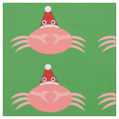クリスマス カニ クラフト 生地 ファブリック (クローズアップ)