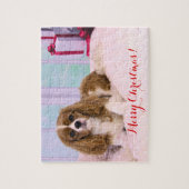 クリスマス・カバリエ・キング・チャールズプレゼント ジグソーパズル (縦)