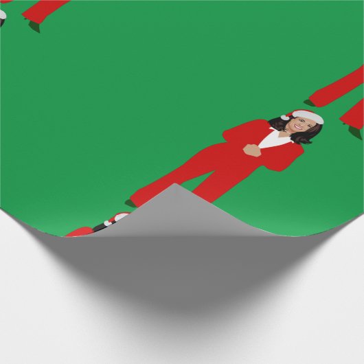 クリスマス・カマラハリスサンタクロース ラッピングペーパー (角)