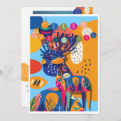 クリスマス カラフル アブストラクト トナカイ オーダーメイド (正面/裏面)