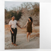 クリスマス カラフル アブストラクト トナカイ オーダーメイド 三つ折りクリスマスカード (内部最初)