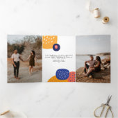 クリスマス カラフル アブストラクト トナカイ オーダーメイド 三つ折りクリスマスカード (内部)