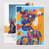 クリスマス カラフル アブストラクト リンデブ 個人名入れ (正面/裏面)