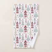 クリスマス,カラフル,クリスマスツリー,赤,緑 バスタオルセット (ハンドタオル)