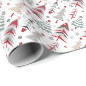 クリスマス，カラフル，クリスマスツリー，赤，緑 ラッピングペーパー (ロールコーナー)