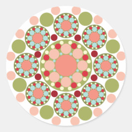 クリスマス カラフル フェスティブ オーナメント 花 休日 ラウンドシール