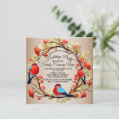 クリスマス カラフル リース ホリデー パーティー 招待状 (スタンド正面)