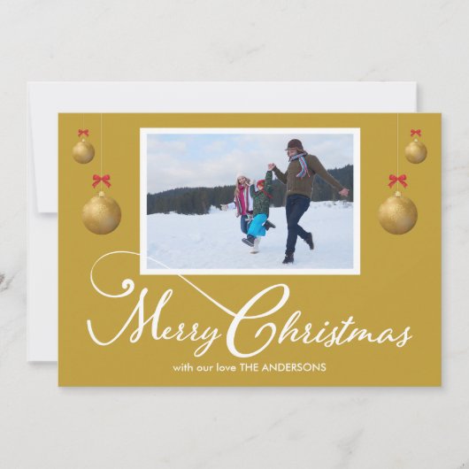 クリスマス カルリグラフィー ゴールド ファミリーフォト (正面)
